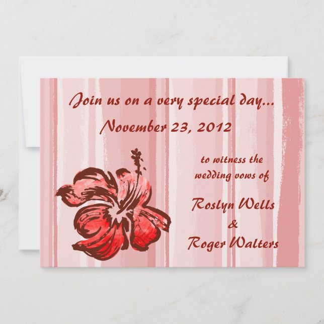 Watercolor Hibiscus Invitation (Front)