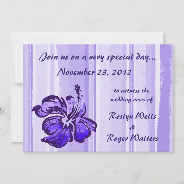 Watercolor Hibiscus Invitation (Front)