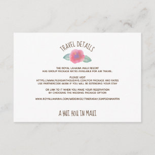 Watercolor Hibiscus Maui Wedding Enclosure Card
