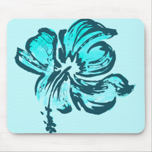 Watercolor Hibiscus Mousepads