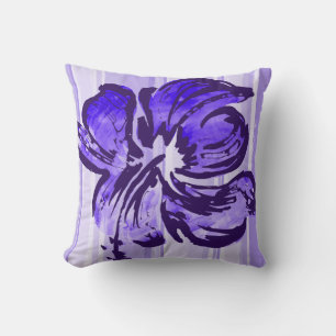 Watercolor Hibiscus Reversible Square Pillow