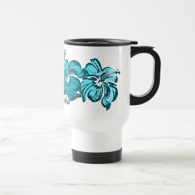 Watercolor Hibiscus Travel Mug (Right)