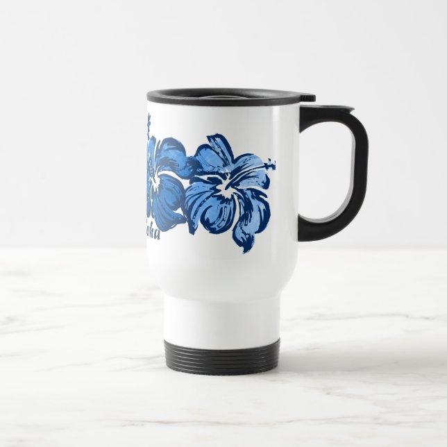 Watercolor Hibiscus Travel Mug (Right)