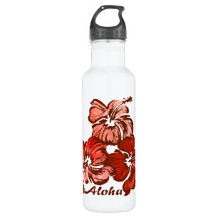 Watercolor Hibiscus Tropical 710 Ml Water Bottle