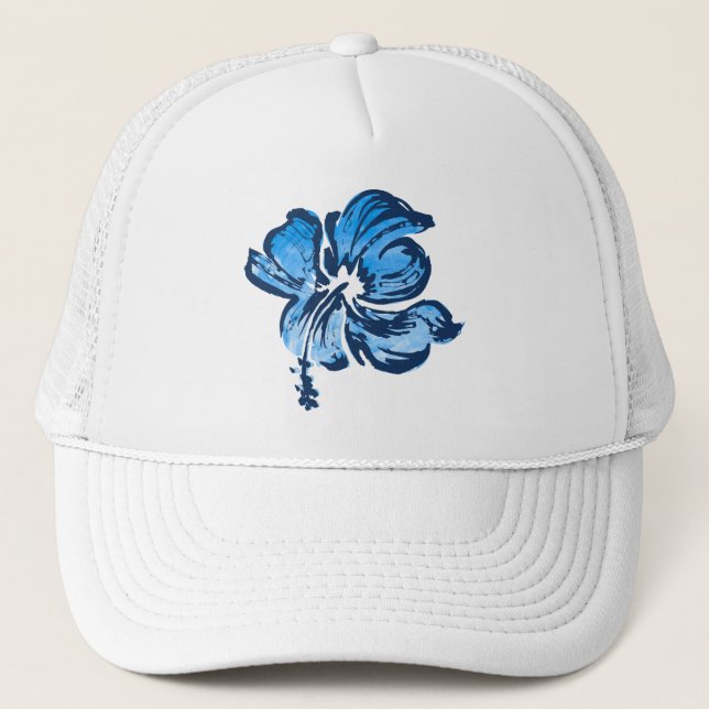 Watercolor Hibiscus Trucker Cap (Front)