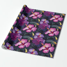 Watercolor Hibiscus Wrapping Paper