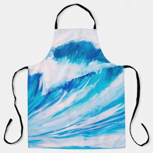 watercolor high ocean waves of blumarine color apron