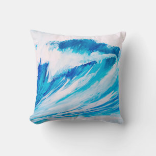 watercolor high ocean waves of blumarine color cushion