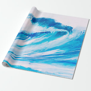 watercolor high ocean waves of blumarine colour wrapping paper