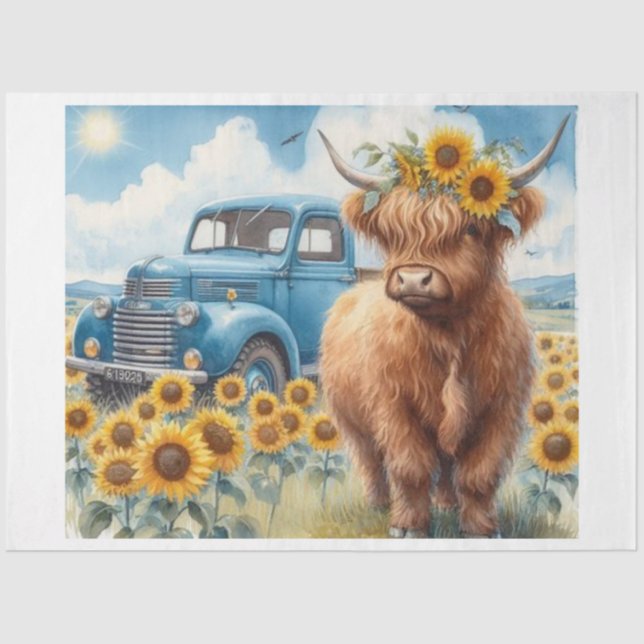 Watercolor Highland Tissue Paper (Front)