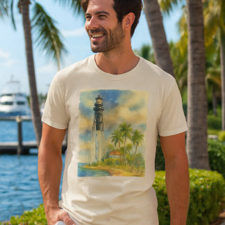 Watercolor Hillsboro Inlet Lighthouse Florida T-Shirt