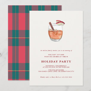 Watercolor Holiday Cocktail Christmas Party Invite