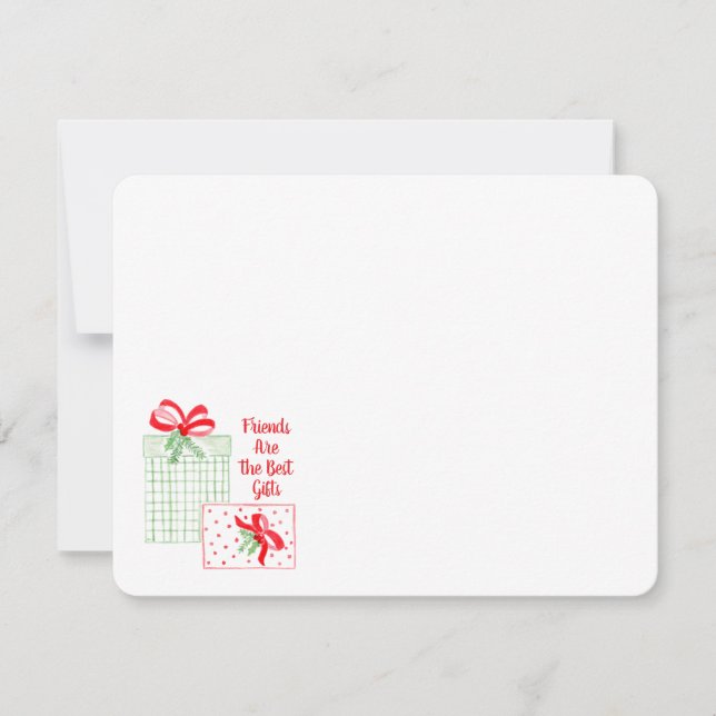 Watercolor Holiday Friends are Best Gifts Merry C Card (Front)