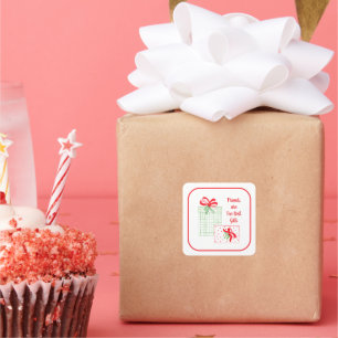 Watercolor Holiday Friends are the Best Gifts Square Sticker