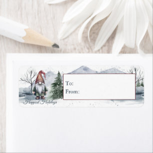 Watercolor Holiday Gnome Christmas Gift