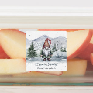 Watercolor Holiday Gnome Personalized Baking