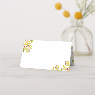 Watercolor Holiday Holly   Holiday Place Card