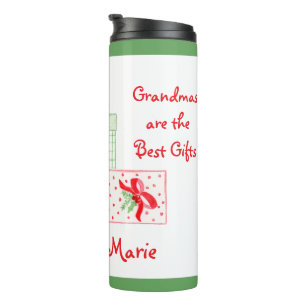 Watercolor Holiday PERSONALIZE Grandma Thermal Tumbler