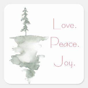 Watercolor Holiday Pine Tree Sticker
