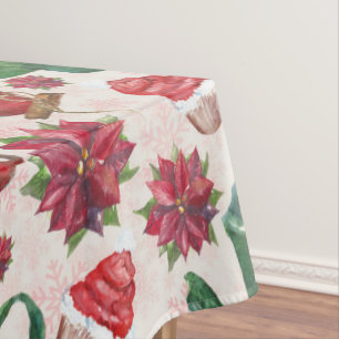 watercolor Holiday Tea Party Tablecloth