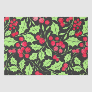 Watercolor Holly and Berries Tissue Paper