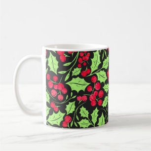 Watercolor Holly And Leaves Coffee Mug