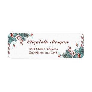 Watercolor Holly Berries Christmas