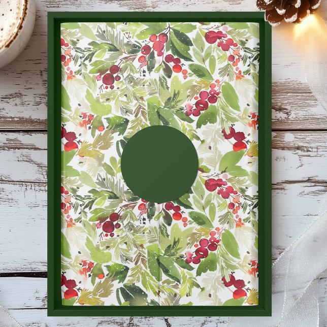 Watercolor Holly Berry Christmas Tissue Paper (Creator Uploaded)