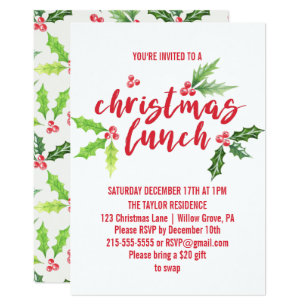 lunch christmas party invitations zazzle uk