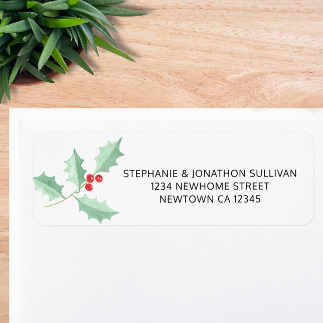  Watercolor Holly Return Address (Creator Uploaded)