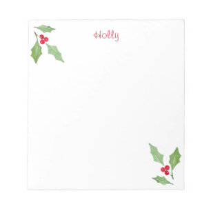 Watercolor Holly Sprig 2 Notepad