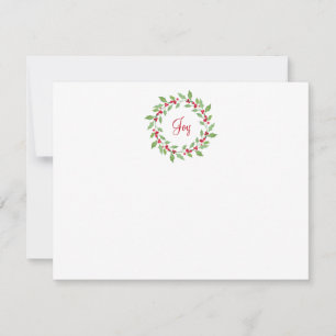 Watercolor Holly Wreath Card