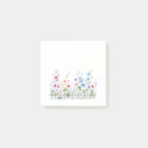 Watercolor Hollyhocks Sticky Notes