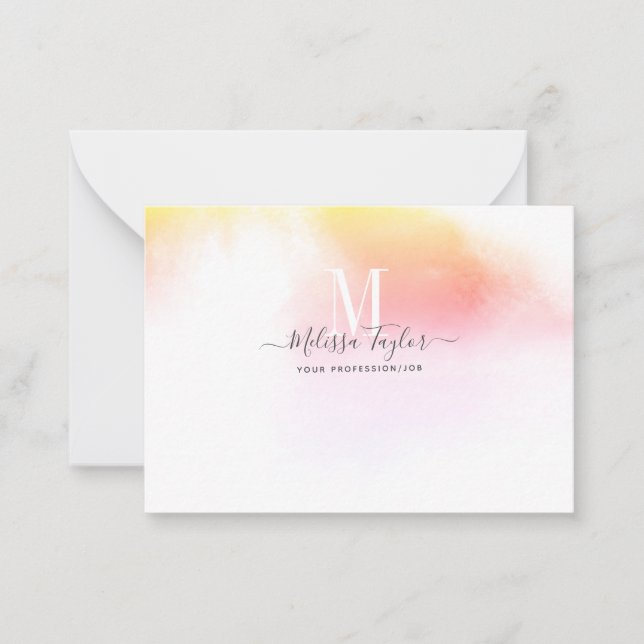 Watercolor Holography Pink and Gold Card (Front)