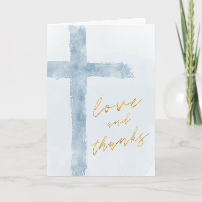 watercolor Holy Cross Thank you Card (Front)