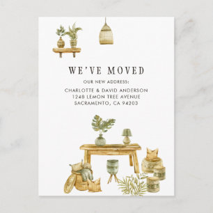 Watercolor Home Decor We've Moved Moving Announcement Postcard