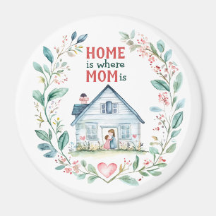 Watercolor Home is where Mum is Magnet