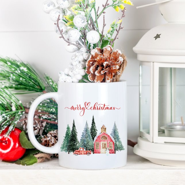 Watercolor Home Merry Christmas  Coffee Mug (Creator Uploaded)