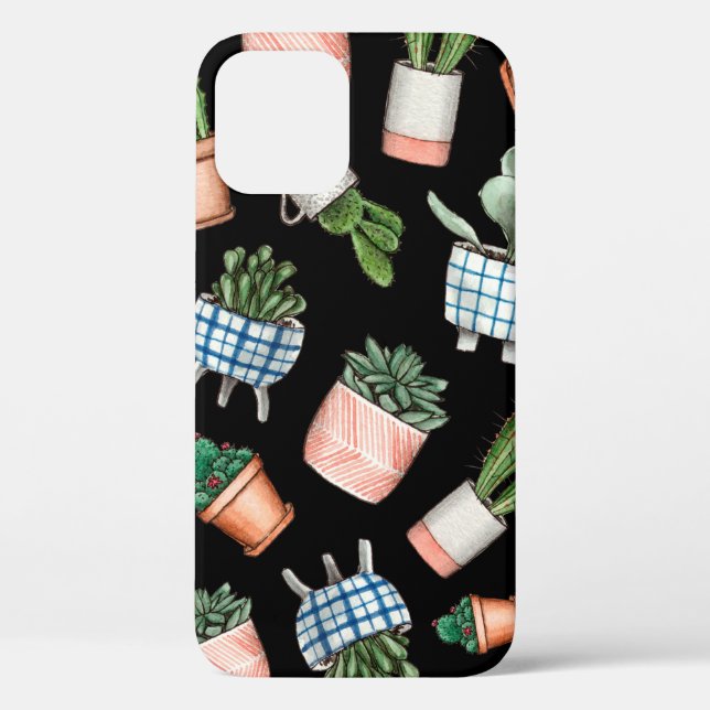 Watercolor home plants seamless pattern Case-Mate iPhone case (Back)