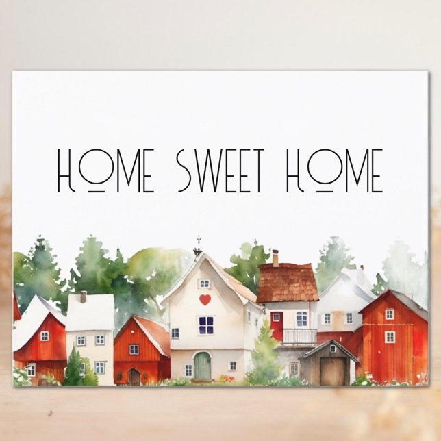 Watercolor Home Sweet Home Real Estate  Postcard (Watercolor Home Sweet Home Real Estate Postcard)