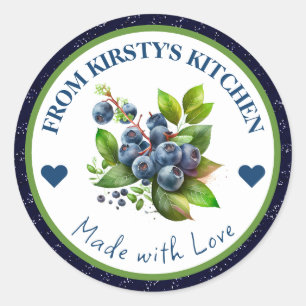 Watercolor Homemade Kitchen Blueberry Jam Classic Round Sticker