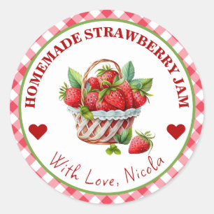 Watercolor Homemade Strawberry Jam Label
