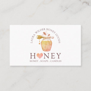 Watercolor Honey Bee Products Illustrated Logo  Business Card