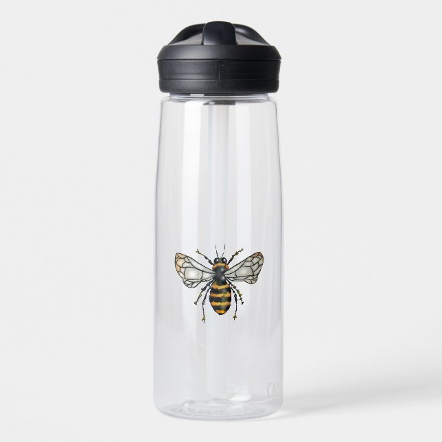 Watercolor Honey Bee Water Bottle (Front)