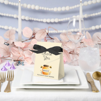 Watercolor Honey & Bees Baby Shower Yellow Favour Box