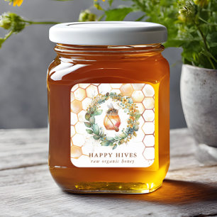 Watercolor Honeycomb & Honey Jar Beekeeper  Square Sticker
