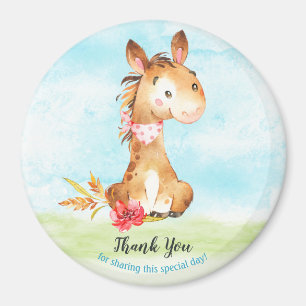 Watercolor Horse Baby Shower Farm Thank You Magnet