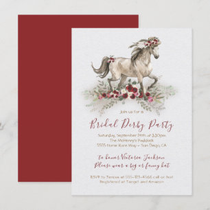 Watercolor horse Derby Bridal Shower Invitation