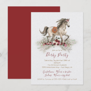 Watercolor horse Derby Party invitations