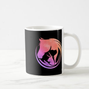 Watercolor Horse Dogs Cats Art Horseback Riding Cl Coffee Mug